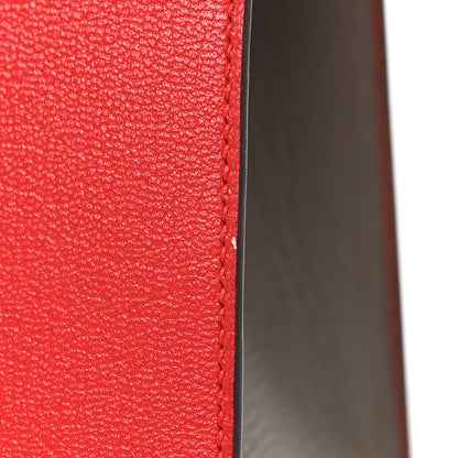 Hermes Chevre Chandra Bi-Color Horseshoe Kelly Sellier 25 Rouge De Coeur Etoupe 13 of 14