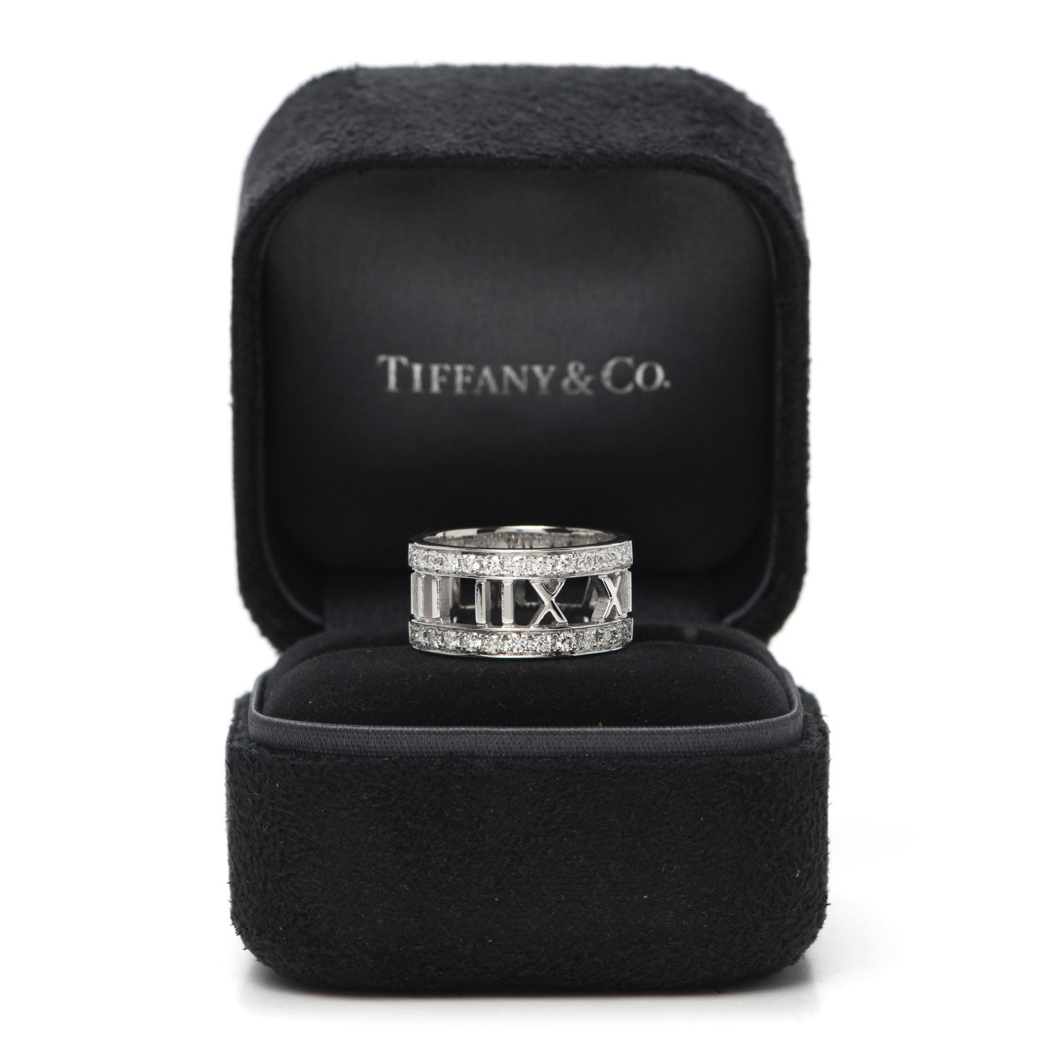 Tiffany 18K White Gold Diamond Wide Atlas Open Ring 50 5.5 5 of 5