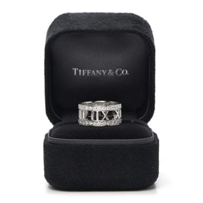 Tiffany 18K White Gold Diamond Wide Atlas Open Ring 50 5.5 5 of 5