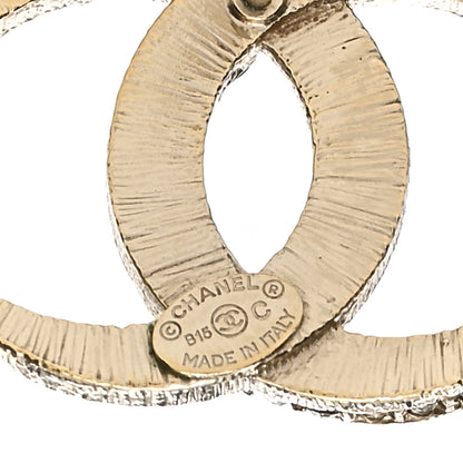 Chanel Crystal CC Moon Earrings Gold 4 of 4