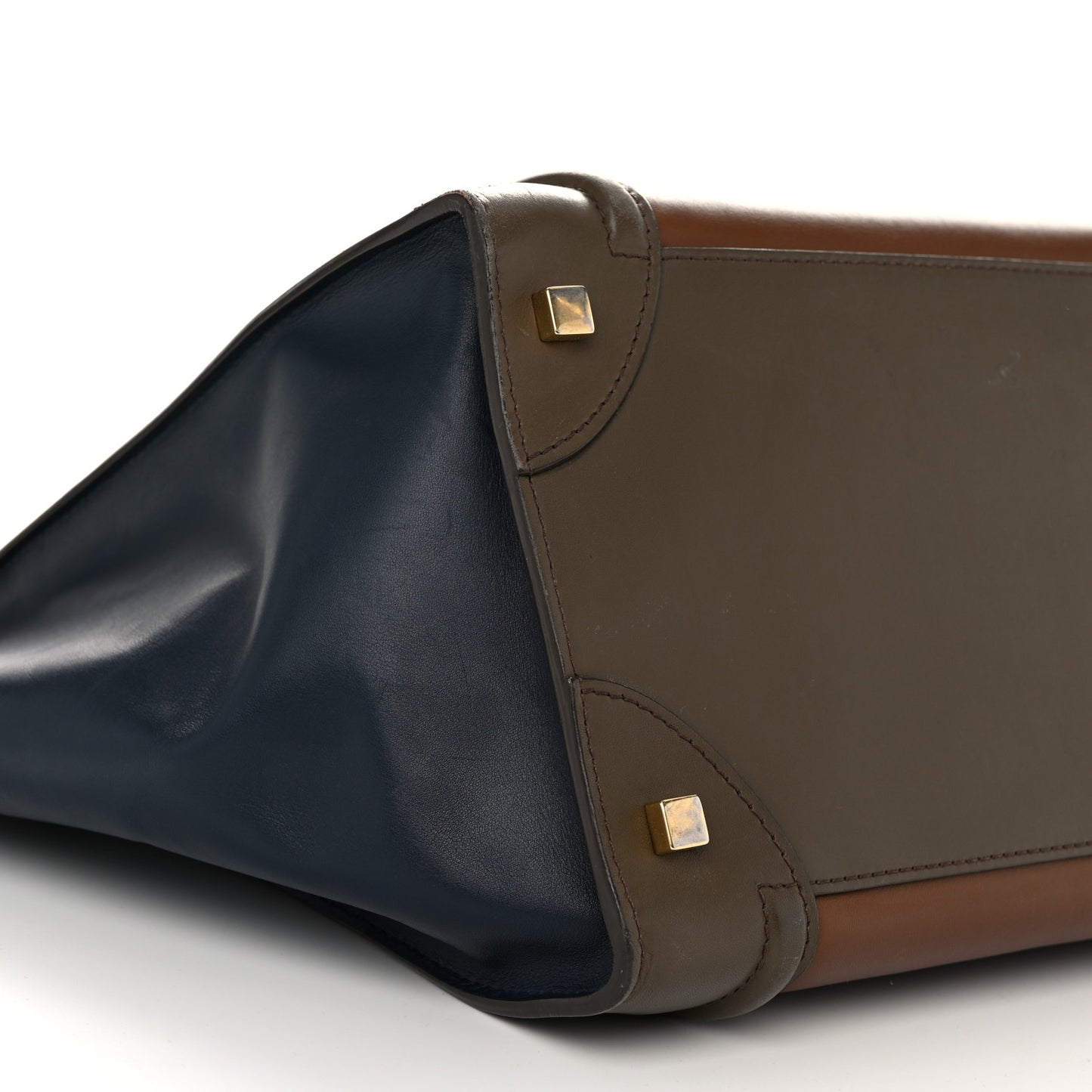 Satin Calfskin Mini Tri-Color Luggage Camel