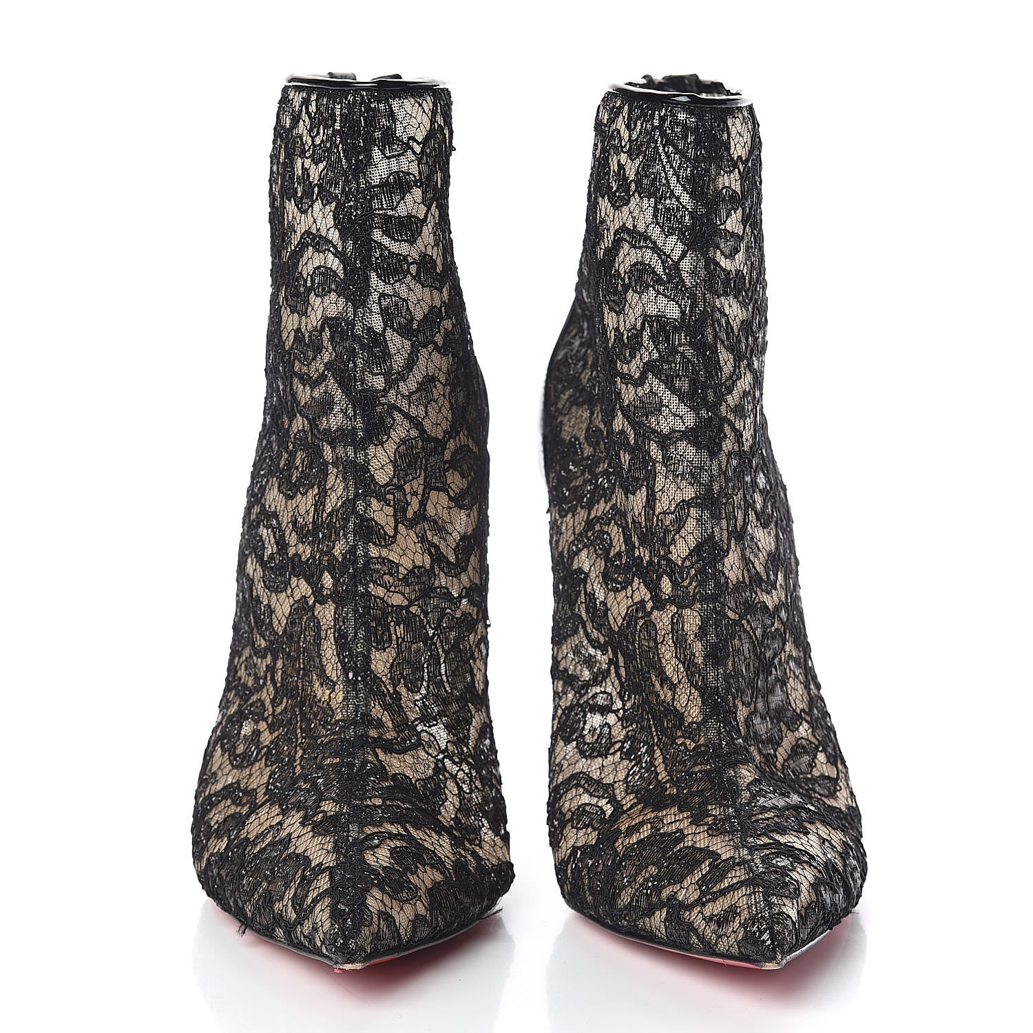 Christian Louboutin Patent Rete Lace Dentelle Psybootie 100 Ankle Boots 39.5 Black 2 of 14