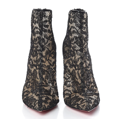 Christian Louboutin Patent Rete Lace Dentelle Psybootie 100 Ankle Boots 39.5 Black 2 of 14
