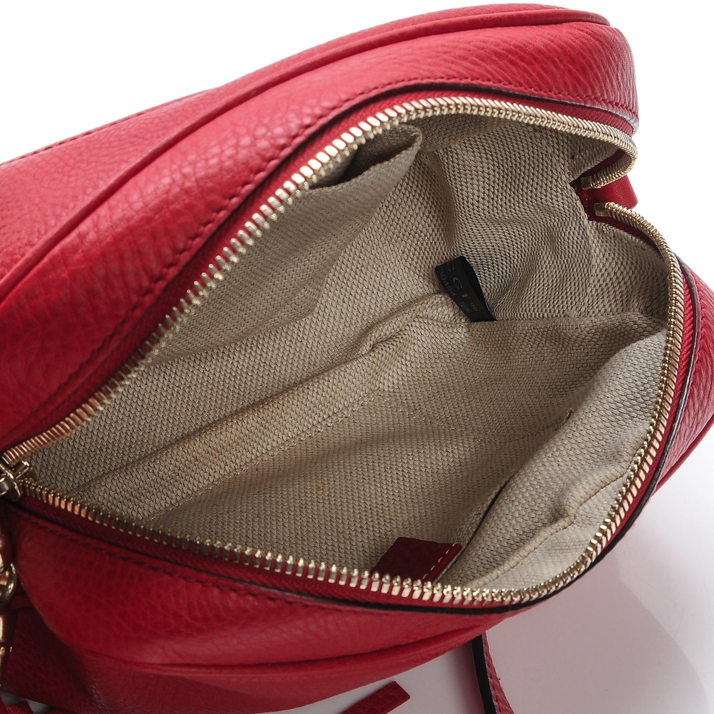 Pebbled Calfskin Small Soho Disco Bag Tabasco Red