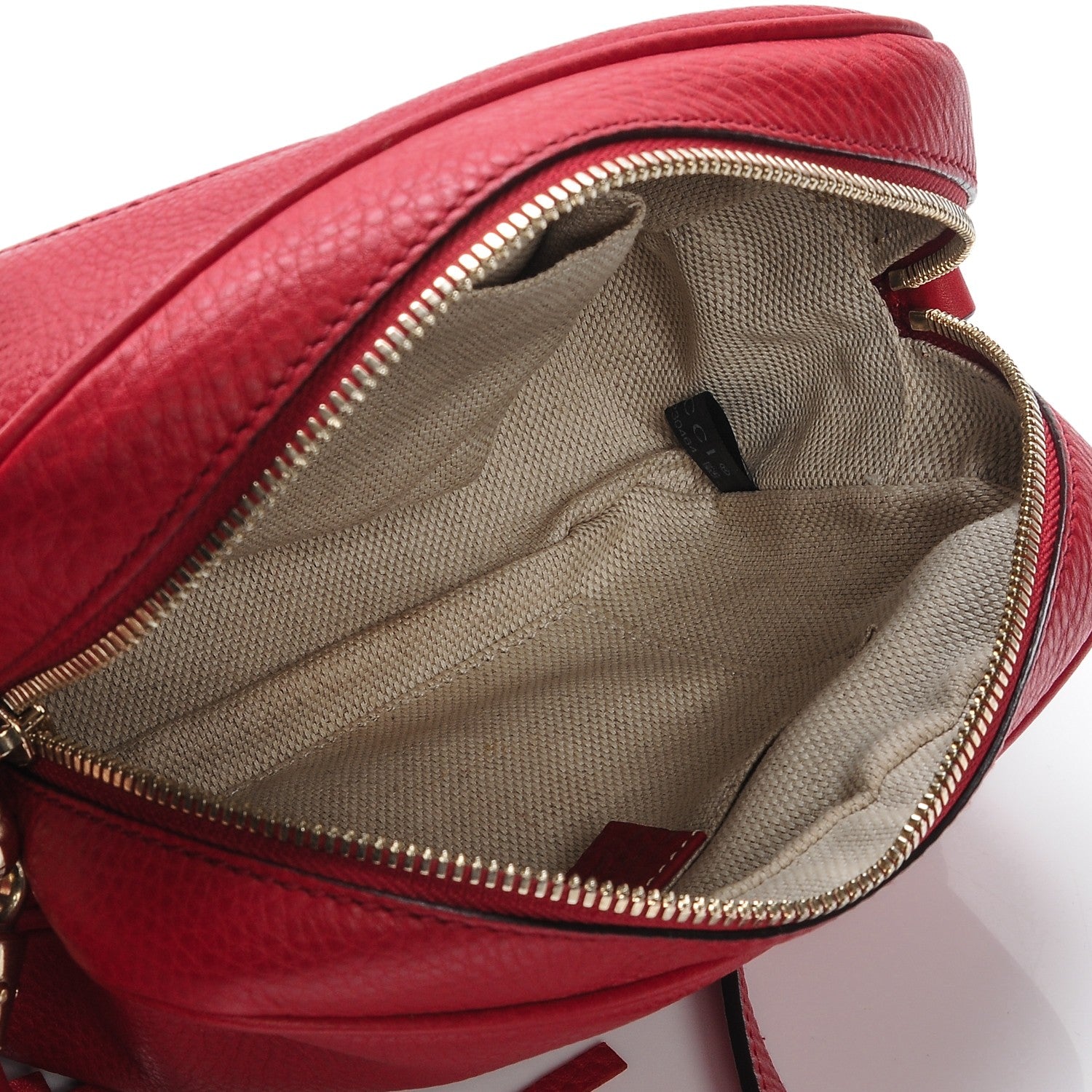Gucci Pebbled Calfskin Small Soho Disco Bag Tabasco Red 5 of 8