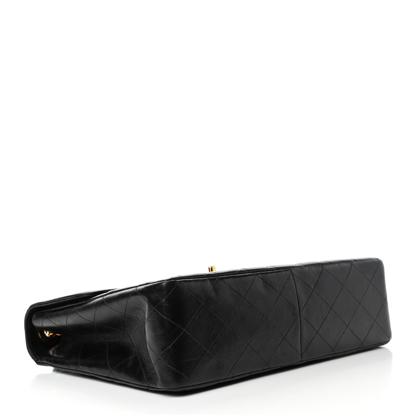 Lambskin Quilted Jumbo Single Flap Black
