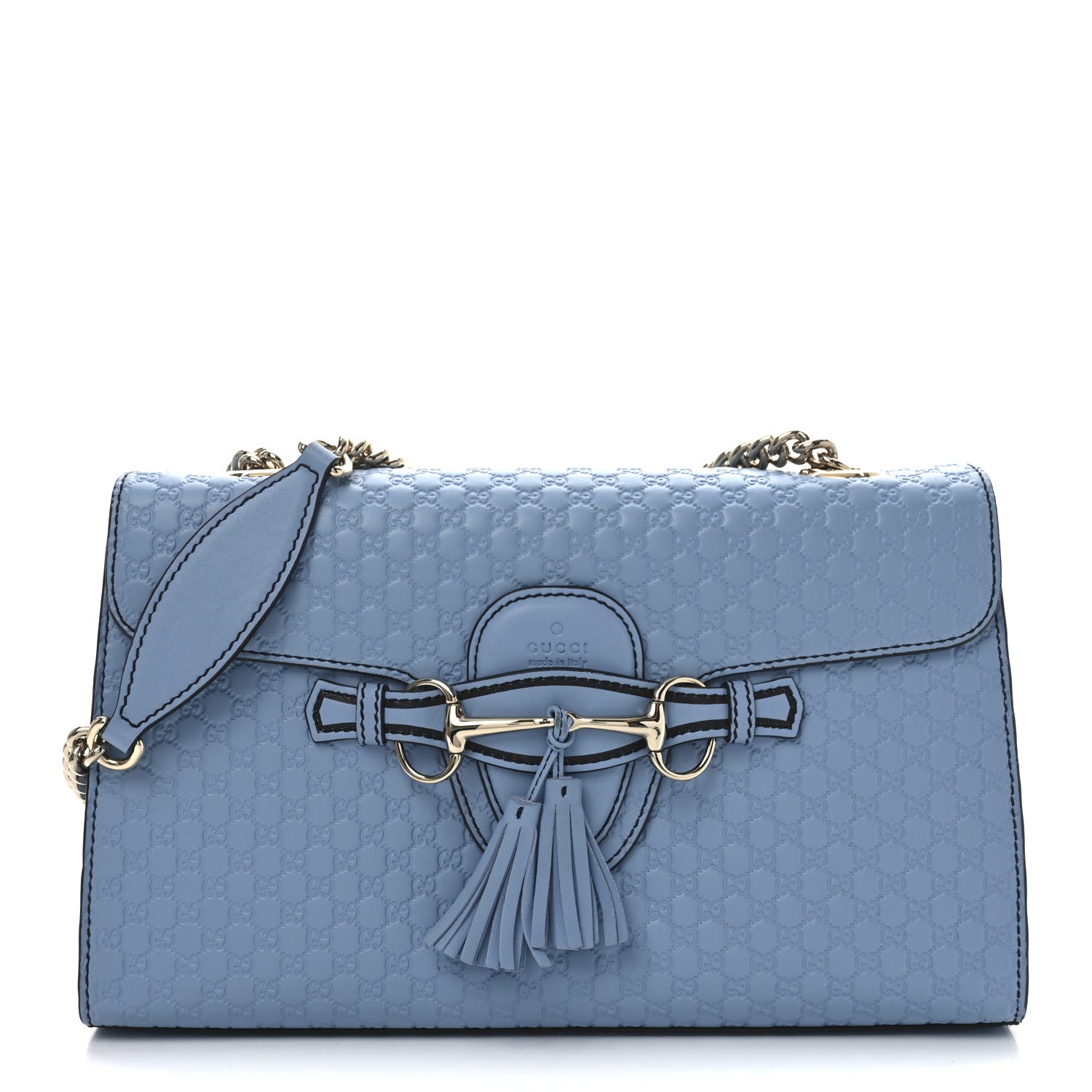 Gucci Microguccissima Medium Emily Chain Shoulder Bag Mineral Blue 1 of 11