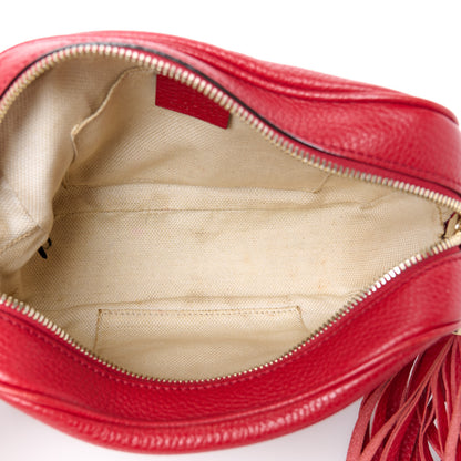 Gucci Pebbled Calfskin Small Soho Disco Bag Tabasco Red 5 of 14