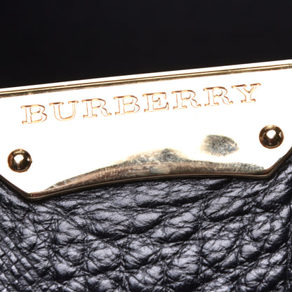 Burberry Signature Grain Calfskin Check Embossed Small Canterbury Tote Black 6 of 8