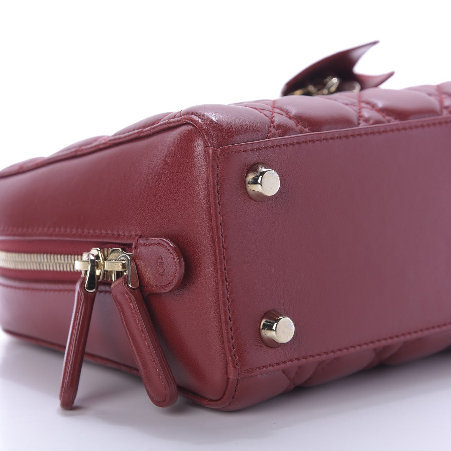 Christian Dior Lambskin Cannage Lily Tote Dark Burgundy 2 of 8