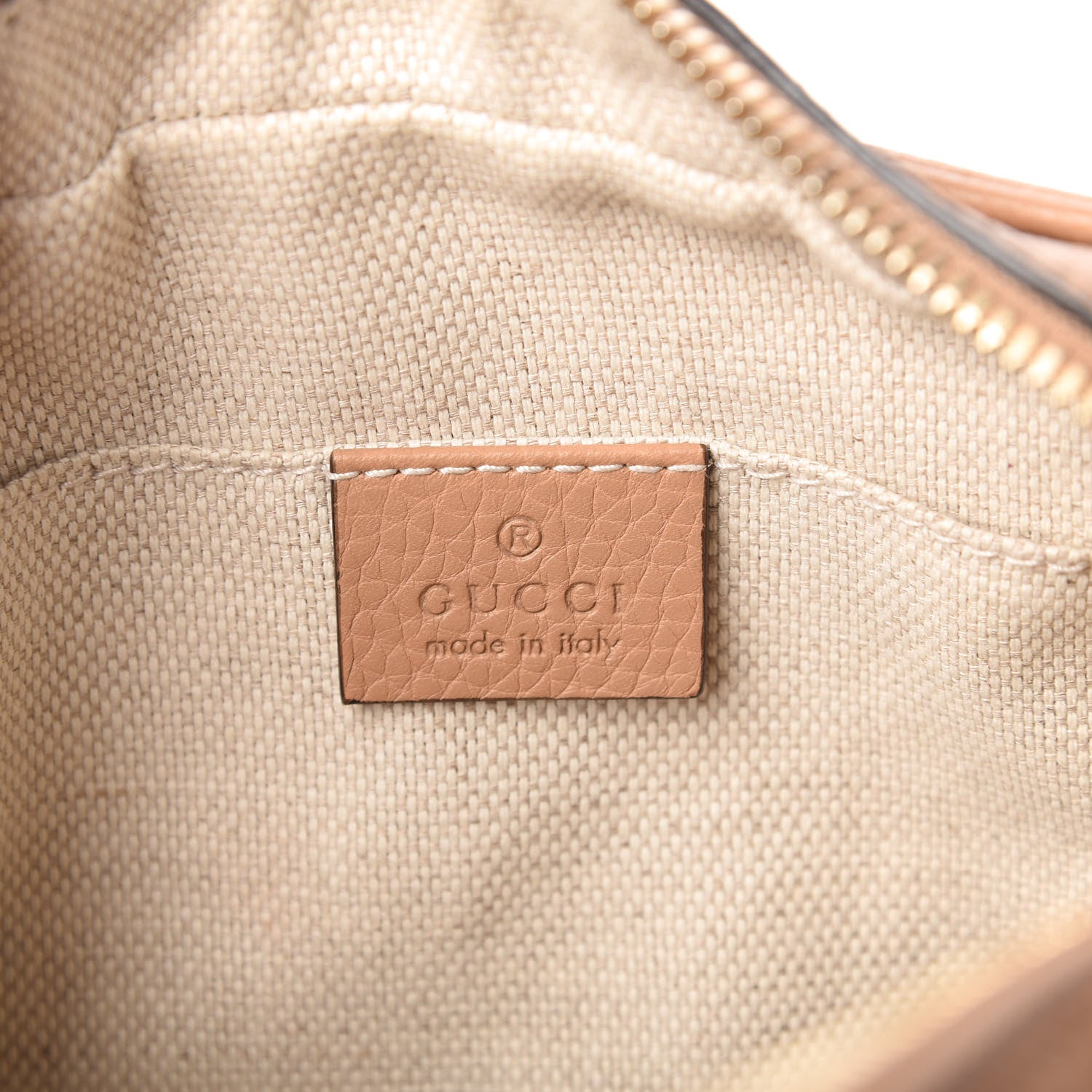 Gucci Pebbled Calfskin Small Soho Disco Bag Camelia 8 of 10