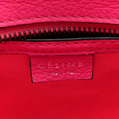 Celine Drummed Calfskin Nano Luggage Fuchsia 7 of 10