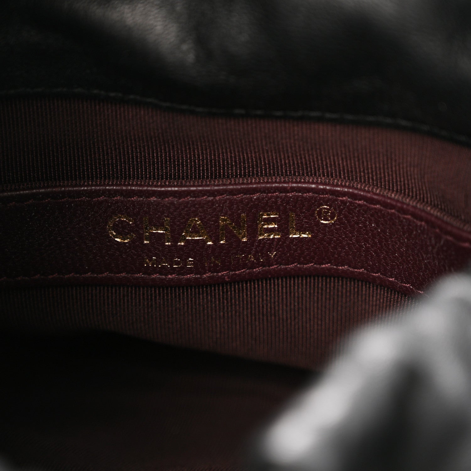 Chanel Lambskin Bucket Chain Drawstring Bag Black 6 of 13