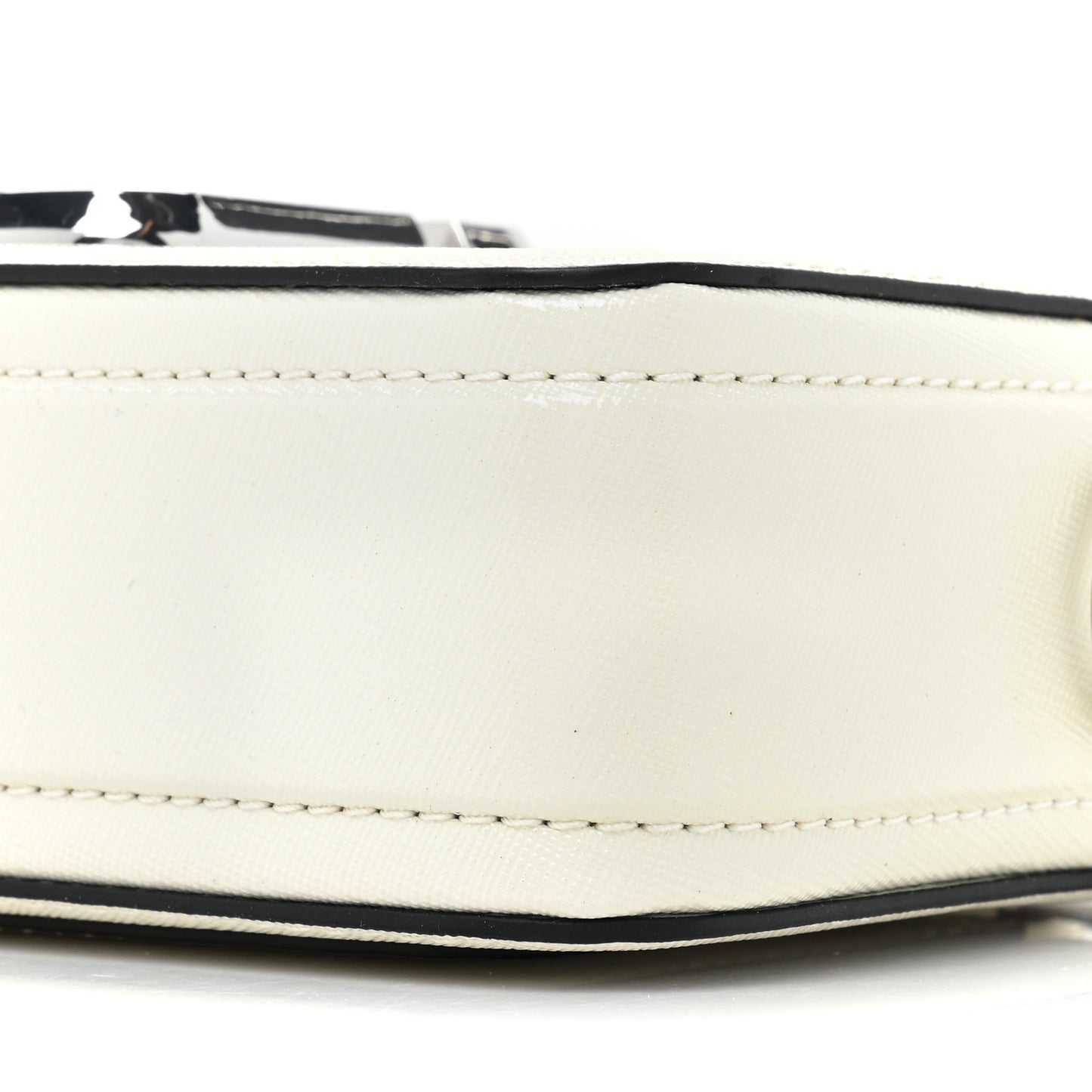 X Peanuts Saffiano Small Snoopy Snapshot Camera Bag White Black