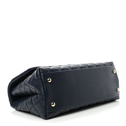 Chanel Caviar Quilted Small Coco Handle Flap Navy 3 of 4