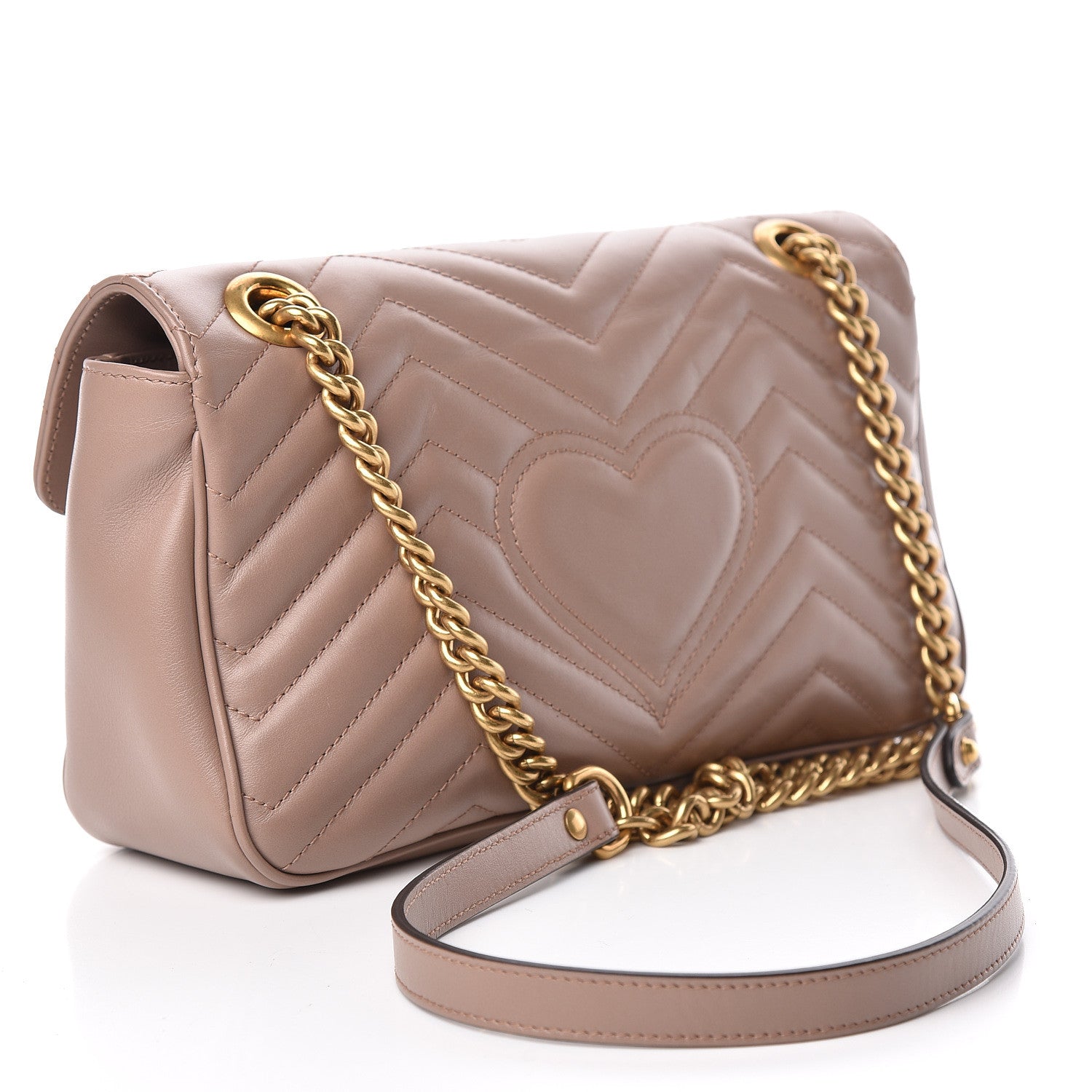 Gucci Calfskin Matelasse Small GG Marmont Shoulder Bag Porcelain Rose 3 of 11
