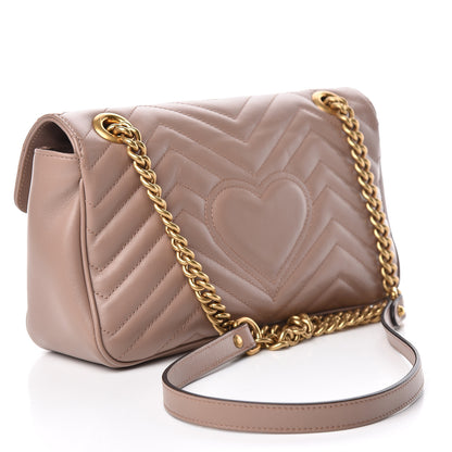 Gucci Calfskin Matelasse Small GG Marmont Shoulder Bag Porcelain Rose 3 of 11