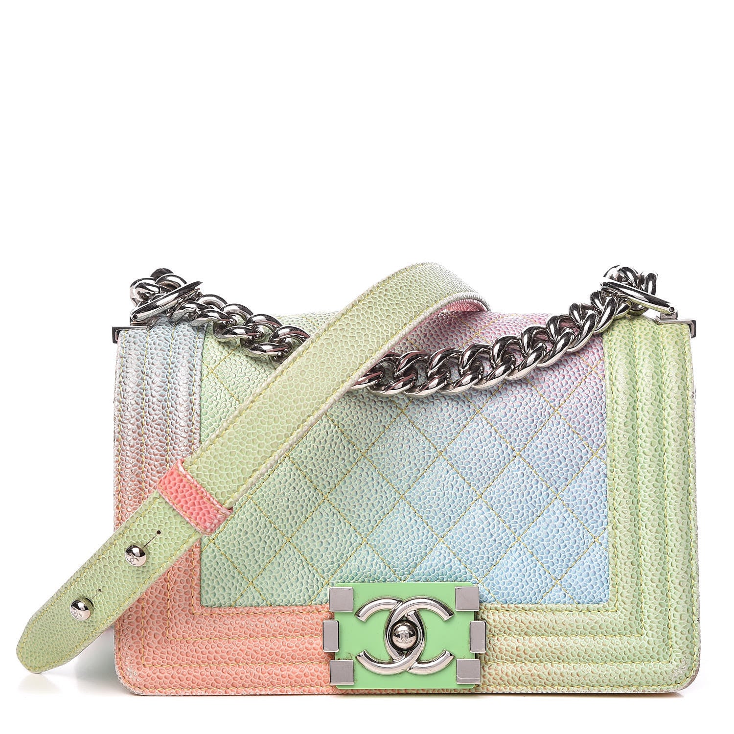 Chanel Caviar Quilted Small Cuba Rainbow Boy Flap Multicolor 1 of 13