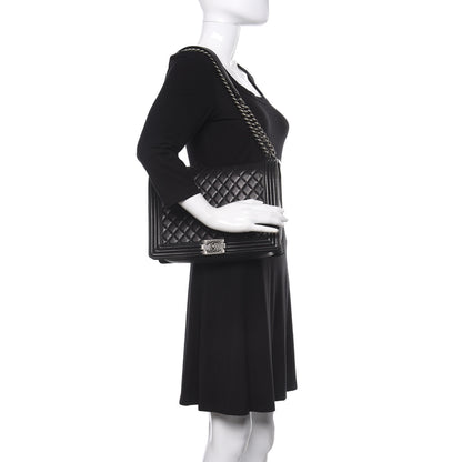 Chanel Lambskin Quilted Large Boy Flap Black 3 of 14