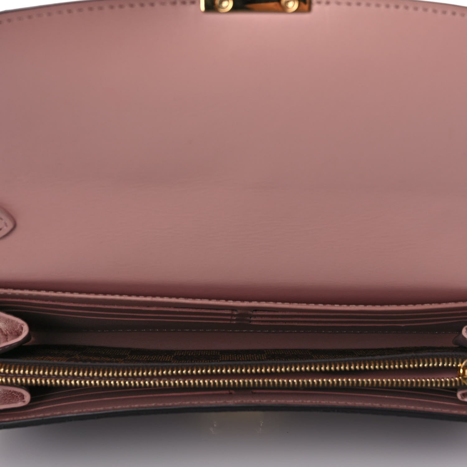 Louis Vuitton Damier Ebene Croisette Chain Wallet Rose Ballerine 5 of 9