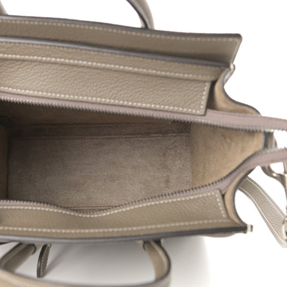 Celine Drummed Calfskin Nano Luggage Souris 5 of 12