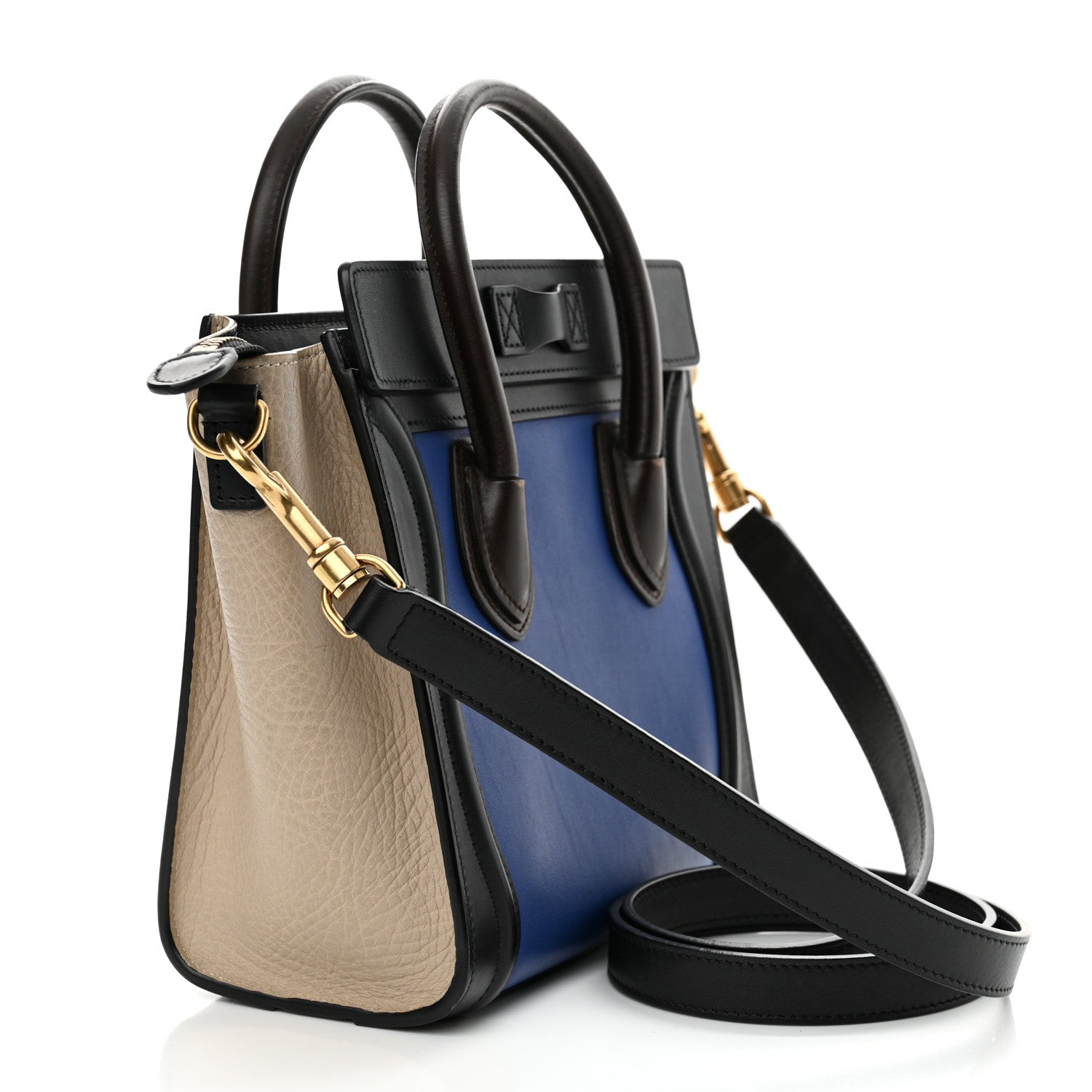 Celine Smooth Calfskin Bullhide Nano Tri-Color Luggage Indigo 3 of 11