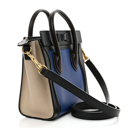 Celine Smooth Calfskin Bullhide Nano Tri-Color Luggage Indigo 3 of 11