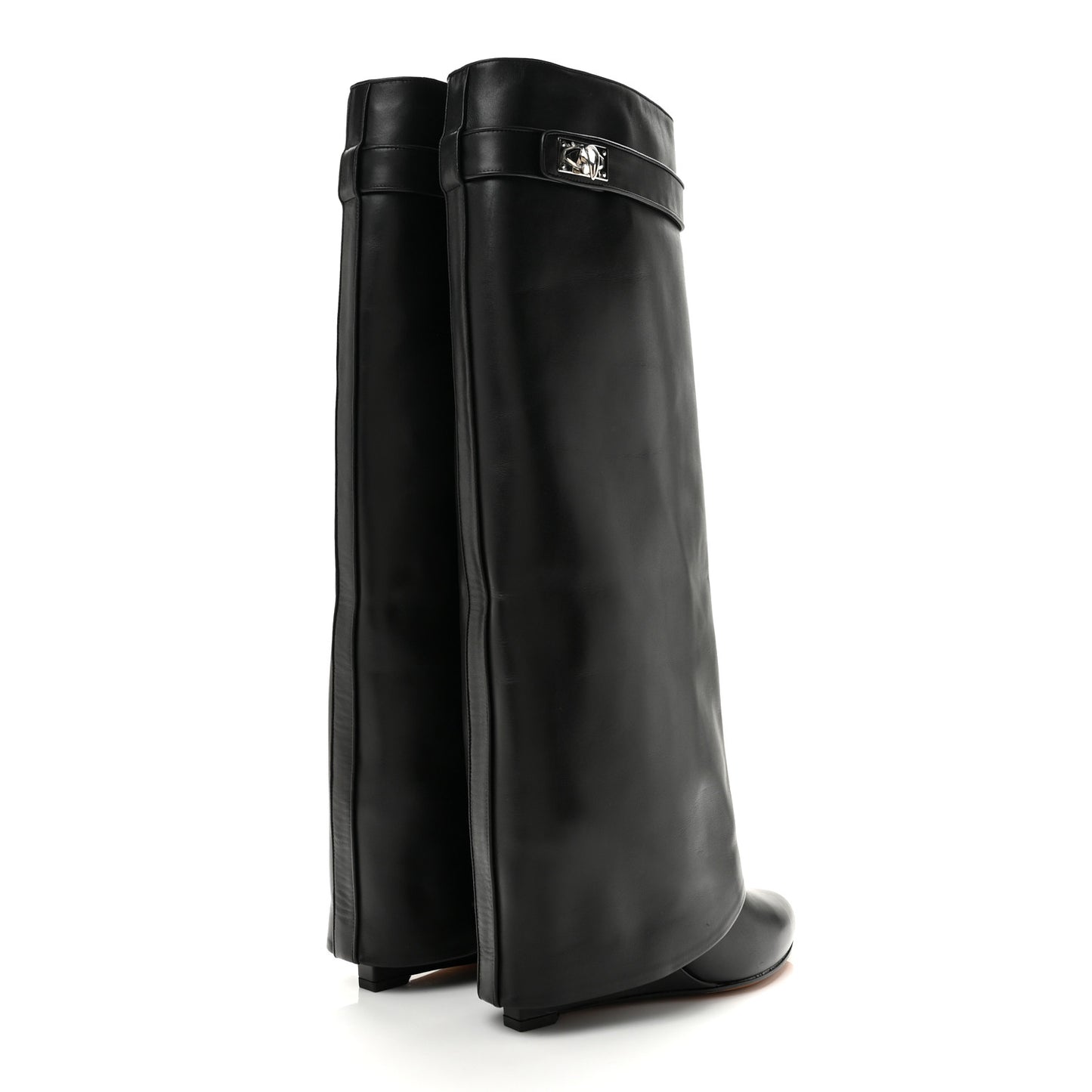 Calfskin Shark Lock Pant Boots 39.5 Black