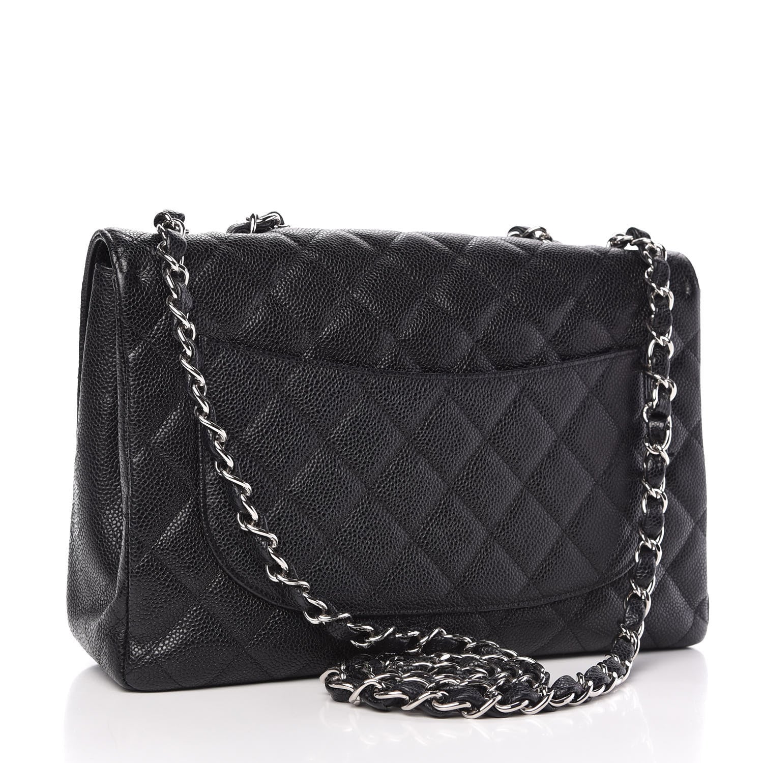 Chanel Caviar Quilted Jumbo Single Flap Black 3 of 11