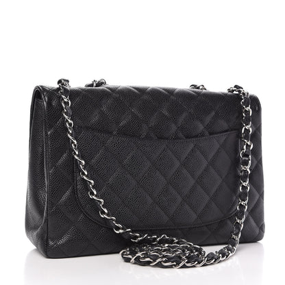 Chanel Caviar Quilted Jumbo Single Flap Black 3 of 11