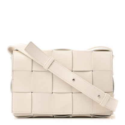 Bottega Veneta Lambskin Maxi Intrecciato Cassette Crossbody Bag White 1 of 12