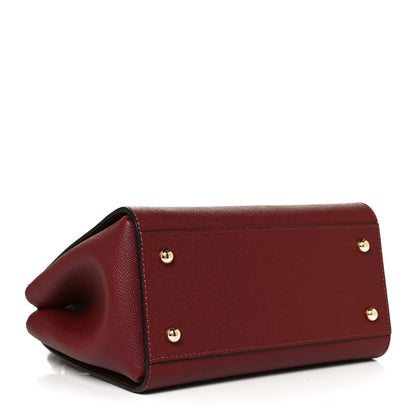 Burberry Soft Grain Calfskin Small Buckle Tote Antique Red 4 of 14
