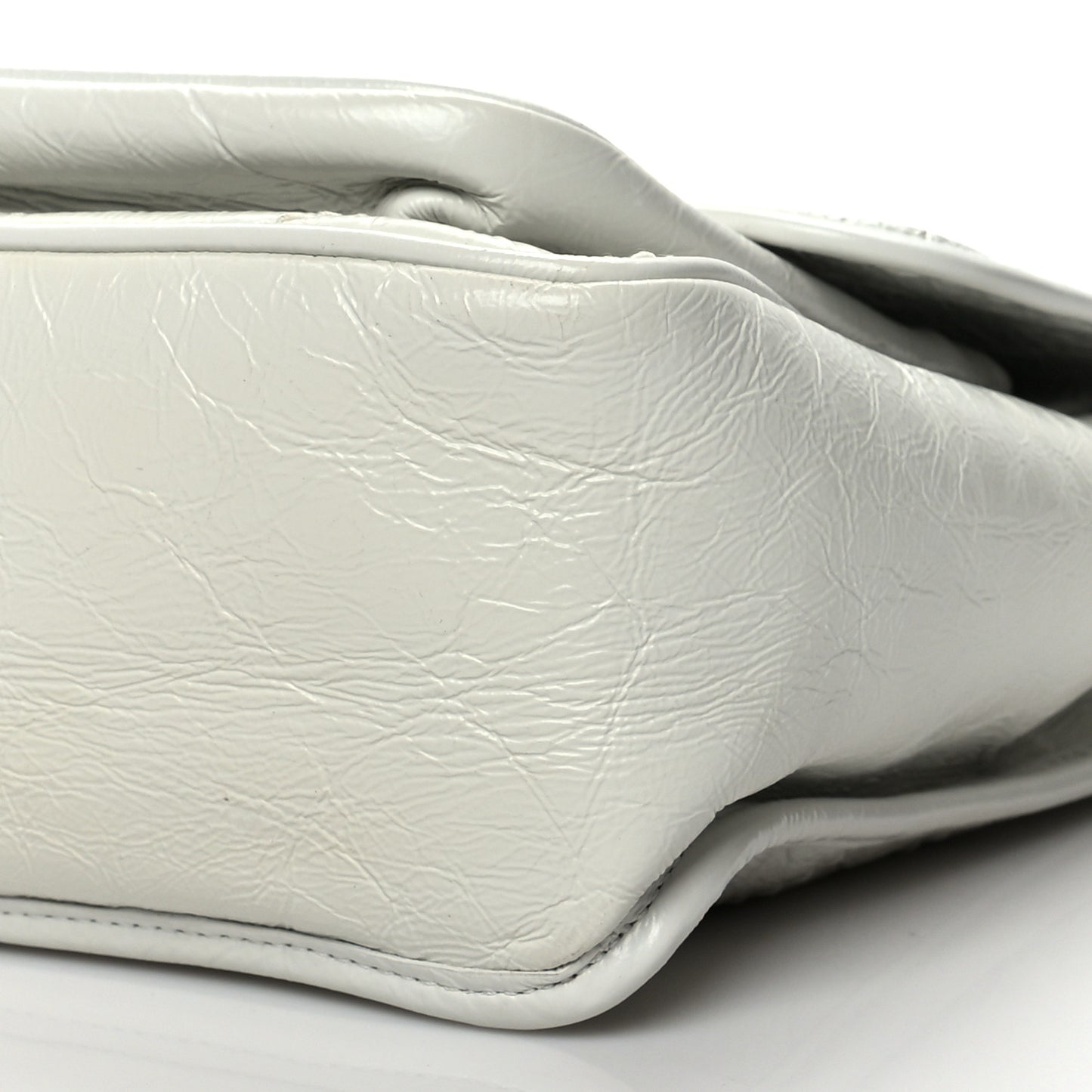 Crinkled Calfskin Matelasse Monogram Medium Niki Chain Satchel Dirty White