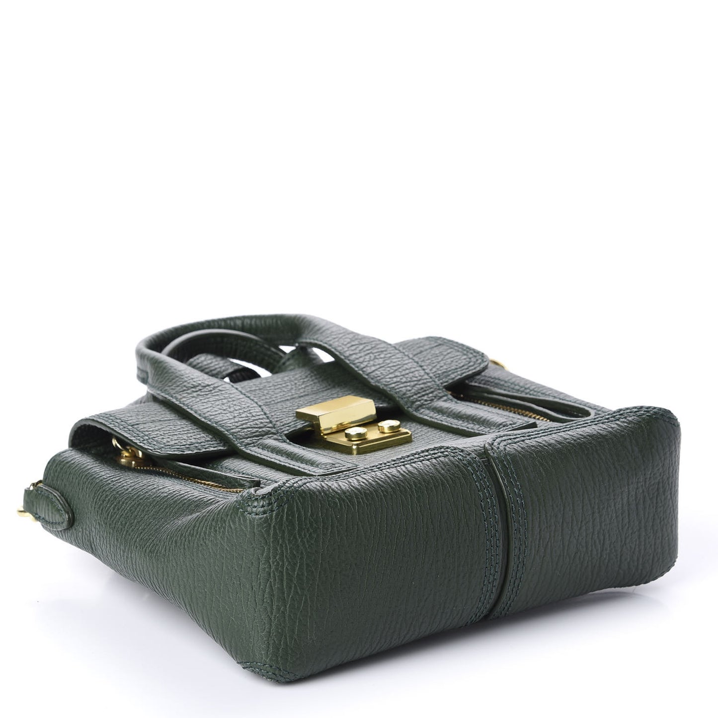 3.1 Textured Calfskin Mini Pashli Satchel Jade