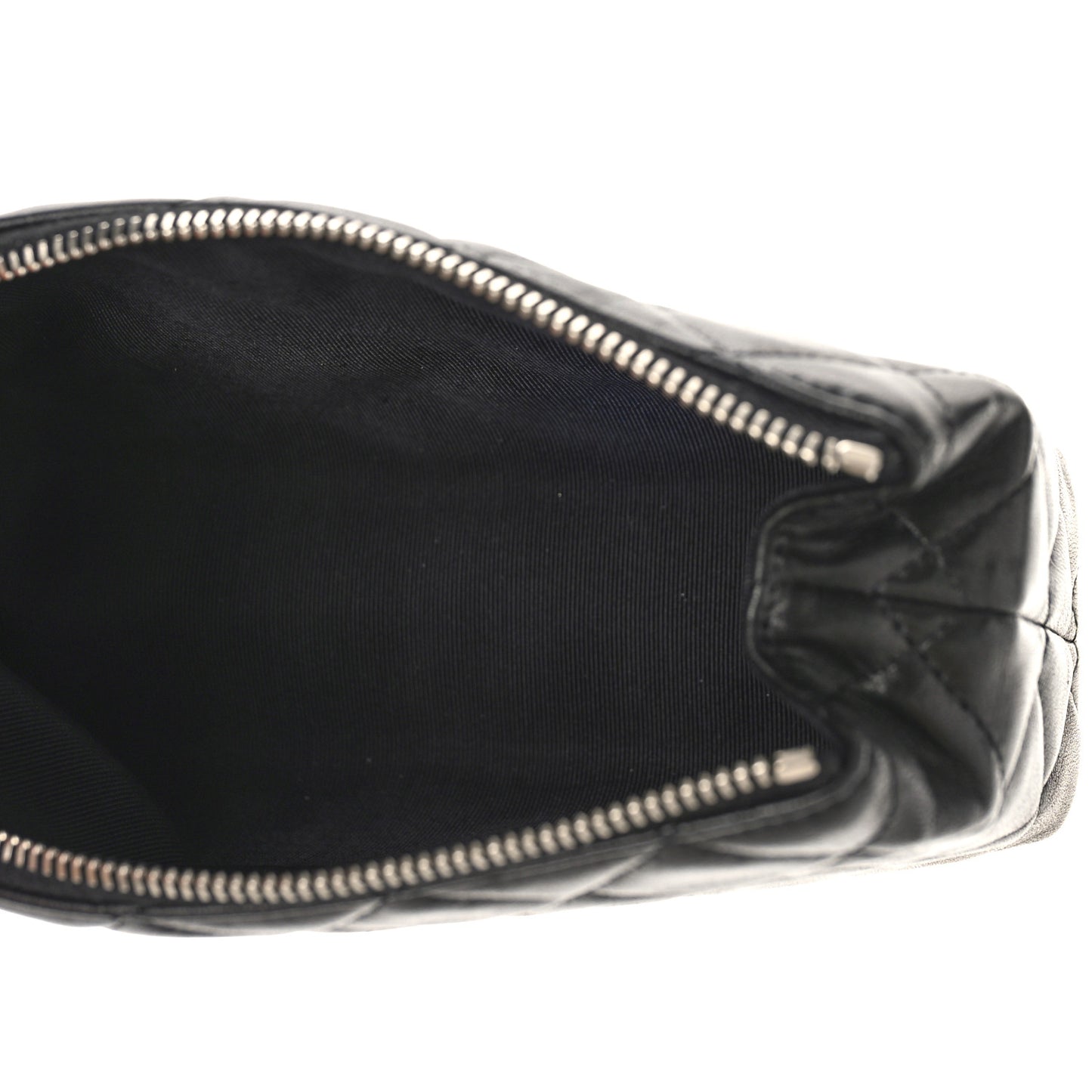 Lambskin Quilted Cosmetic Case Black