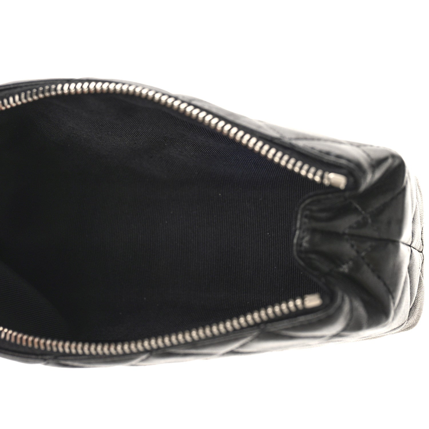 Chanel Lambskin Quilted Cosmetic Case Black 5 of 9