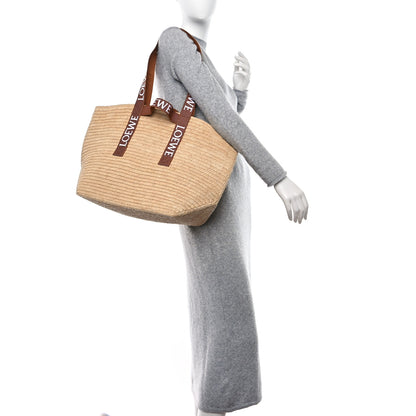 Loewe Raffia Paulas Ibiza Fold Shopper Tote Natural Tan 2 of 12