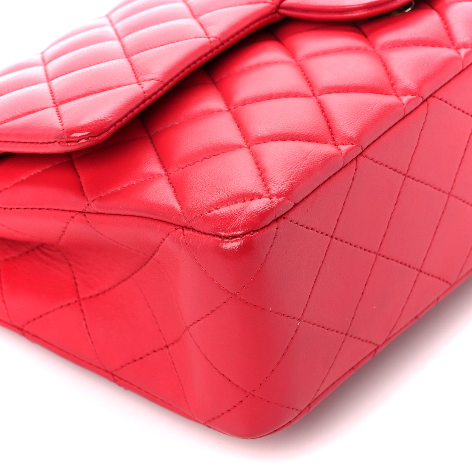 Chanel Lambskin Quilted Medium Double Flap Dark Pink 9 of 11