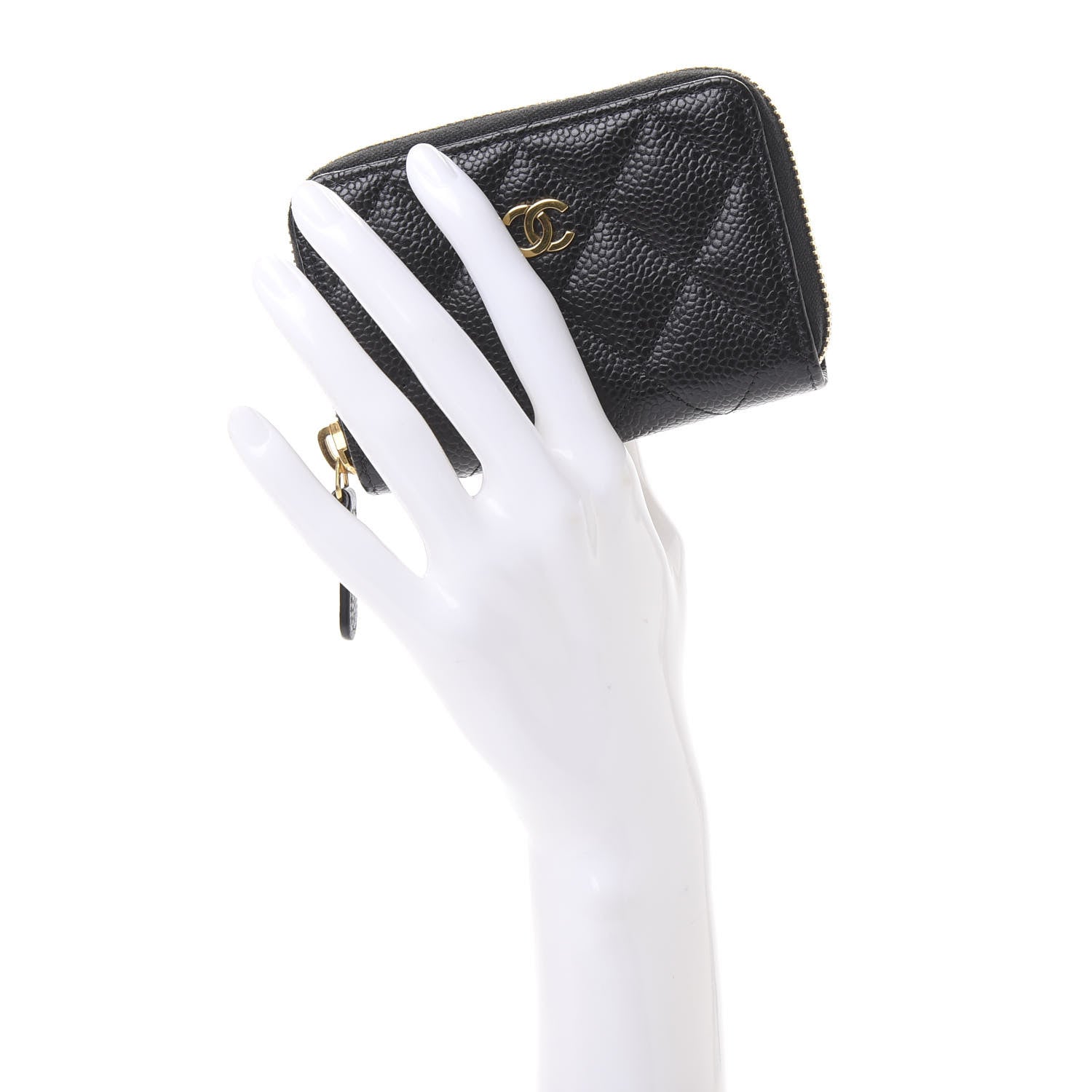 Chanel Caviar Quilted Zip Coin Purse Black 2 of 11