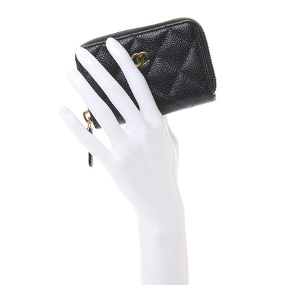 Chanel Caviar Quilted Zip Coin Purse Black 2 of 11