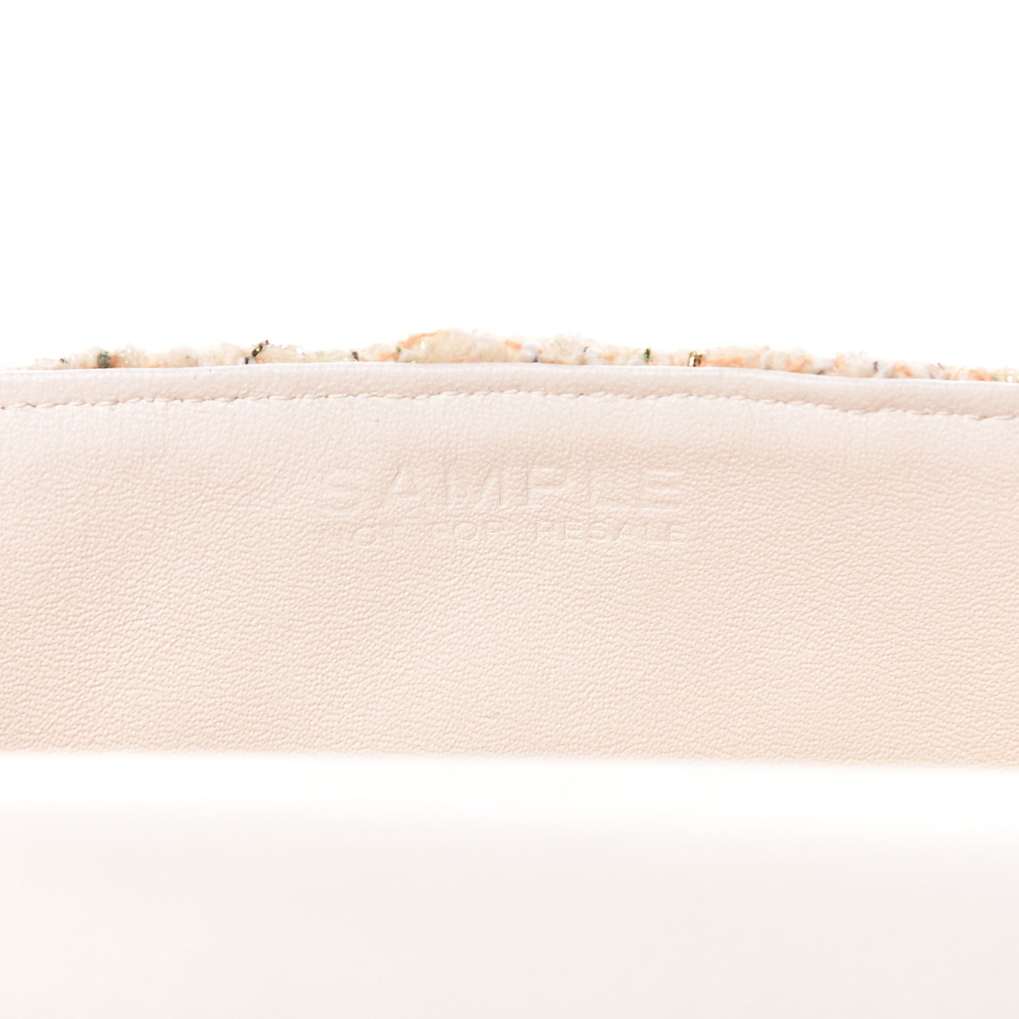 Tweed Quilted Mini Rectangular Flap Off White