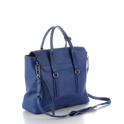 3.1 Phillip Lim 3.1 Textured Calfskin Large Pashli Satchel Cobalt 3 of 8
