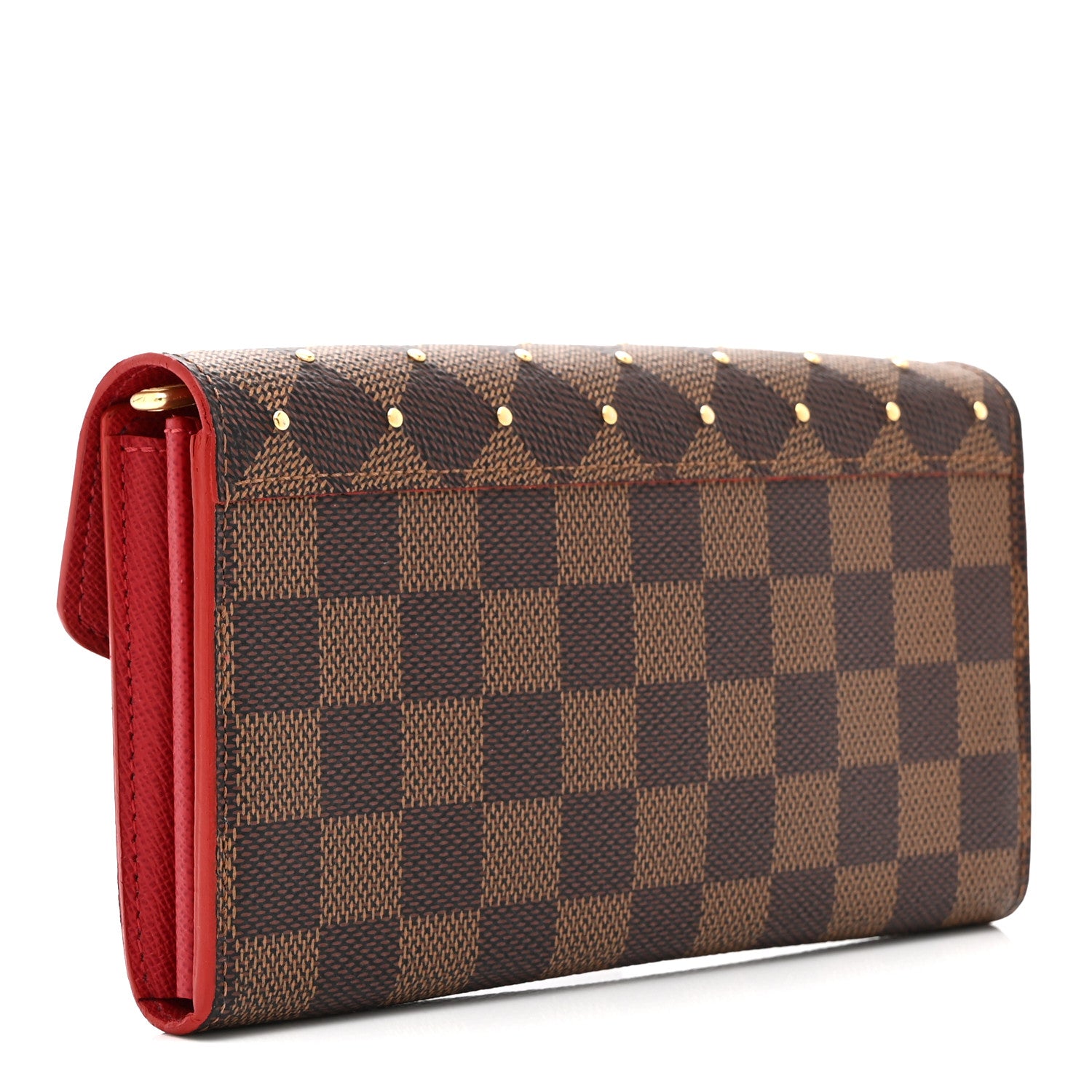 Louis Vuitton Damier Ebene Studded Sarah Wallet NM Cherry 3 of 9