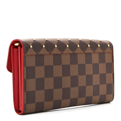 Louis Vuitton Damier Ebene Studded Sarah Wallet NM Cherry 3 of 9