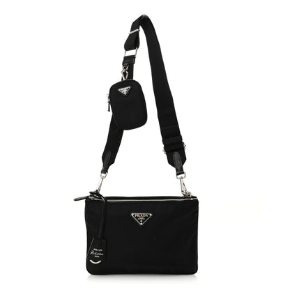 Prada Re-Nylon Saffiano Re-Edition 2000 Double Zip Crossbody Bag Black 1 of 11