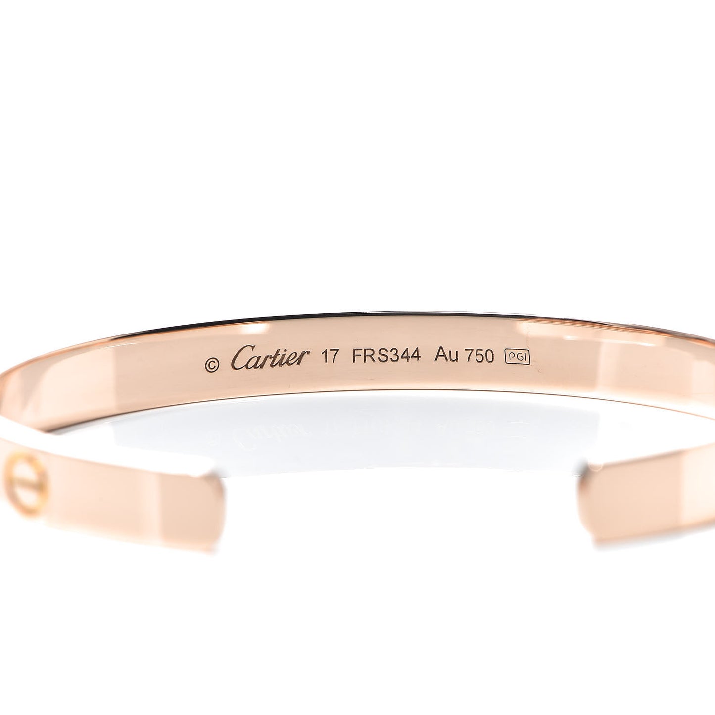 18K Pink Gold LOVE Cuff Bracelet 17