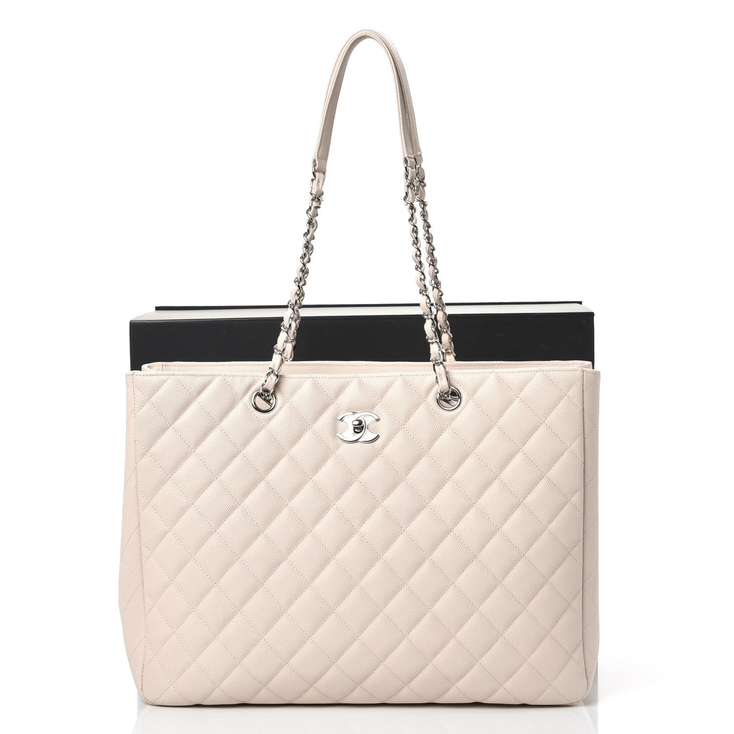 Chanel Caviar Quilted Timeless Tote Light Beige 8 of 8