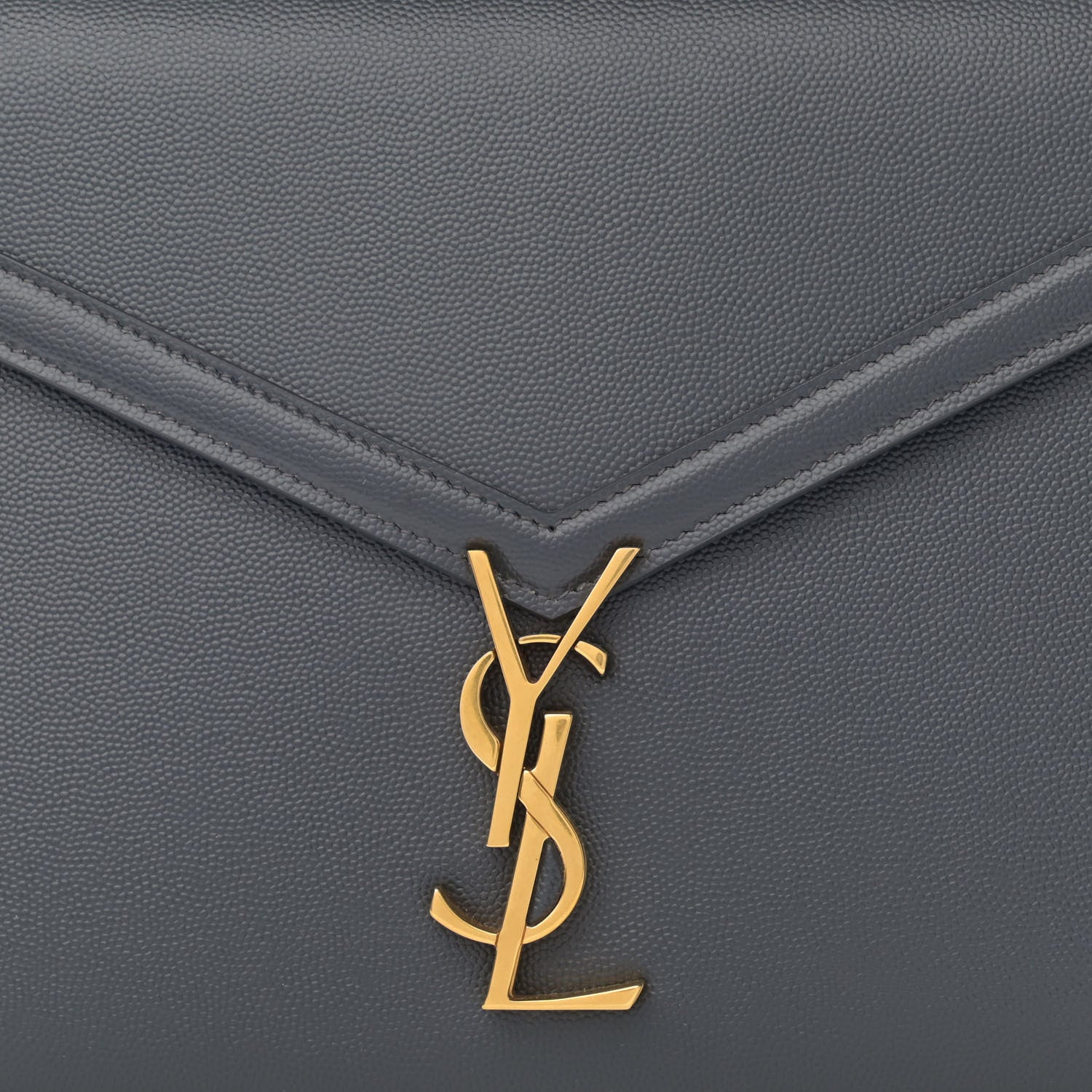 Saint Laurent Grain de Poudre Medium Classic Monogram Cassandra Top Handle Dark Smog 9 of 11