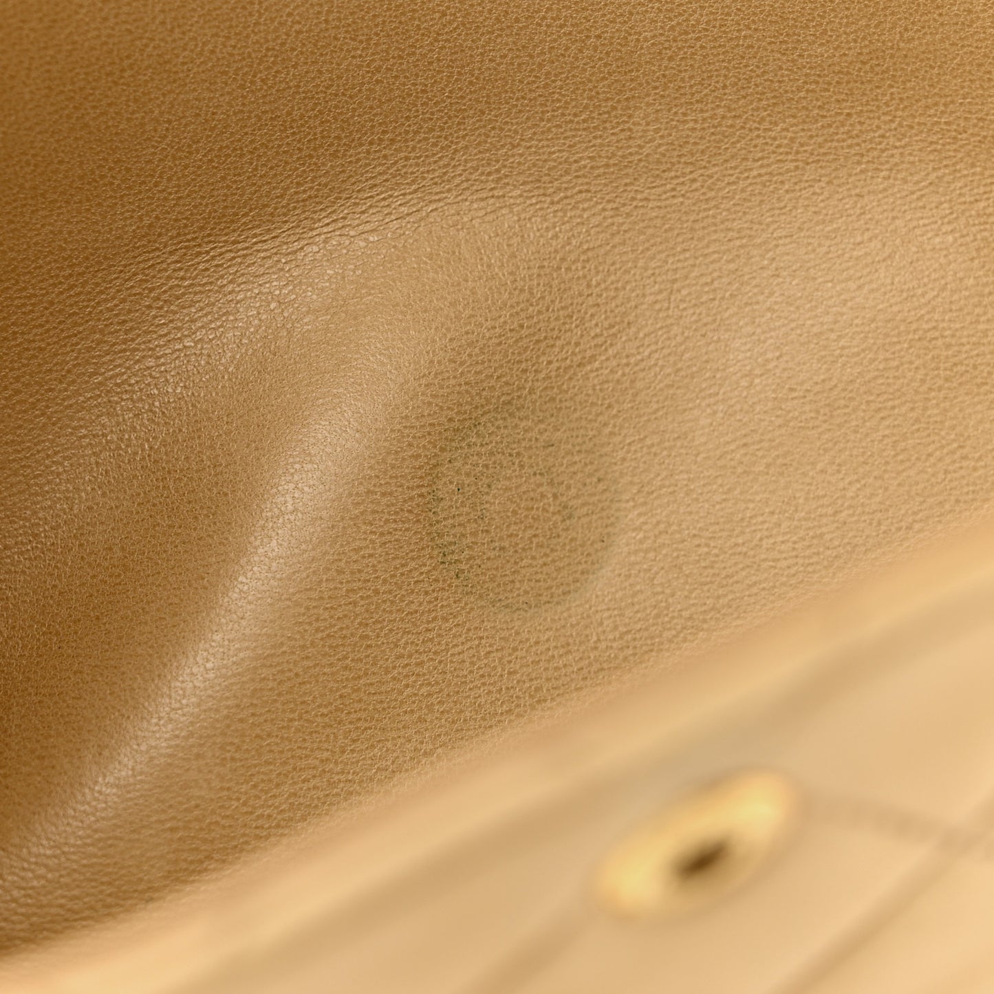 Lambskin Quilted Medium Double Flap Beige