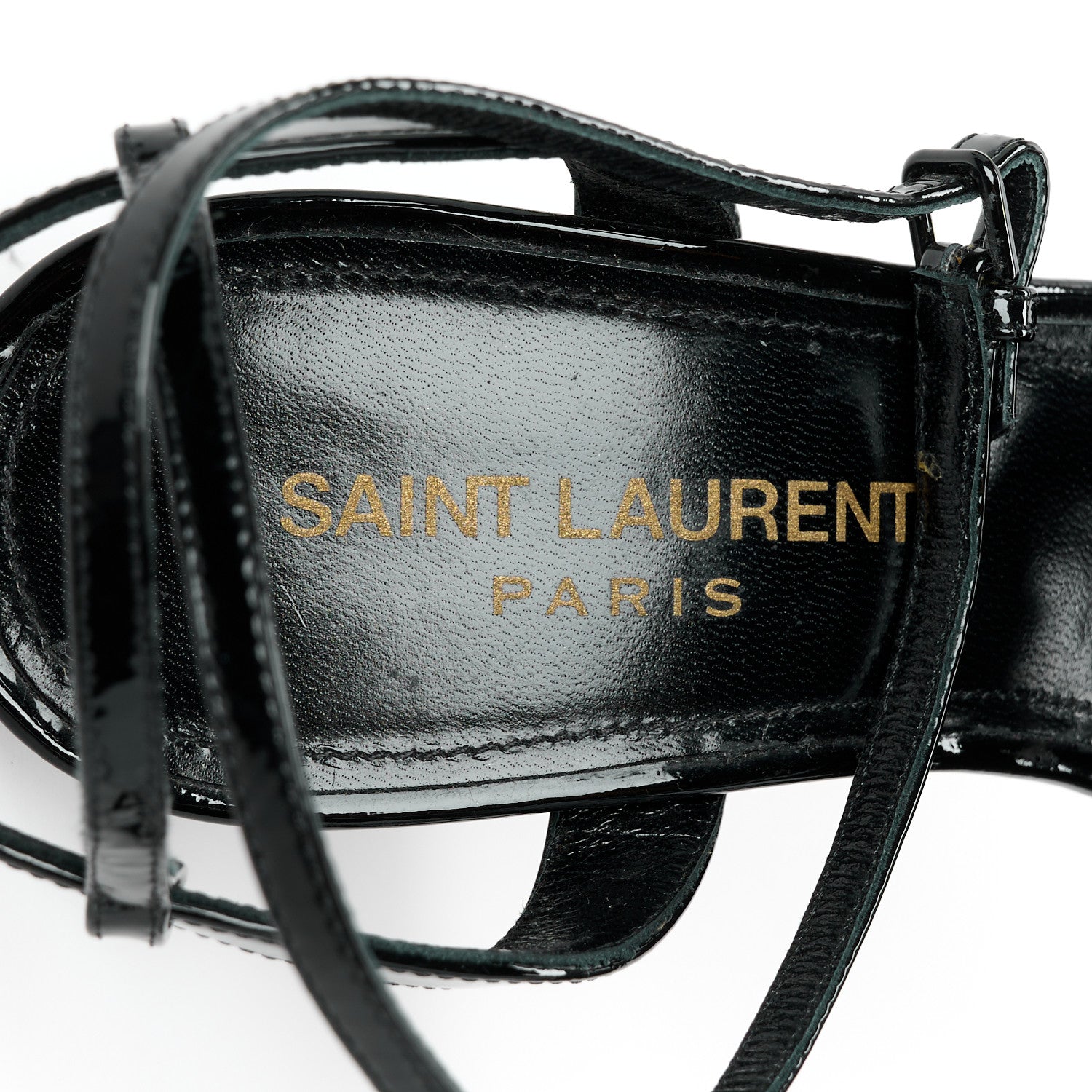 Saint Laurent Patent Amy Sandals 35 Black 7 of 10